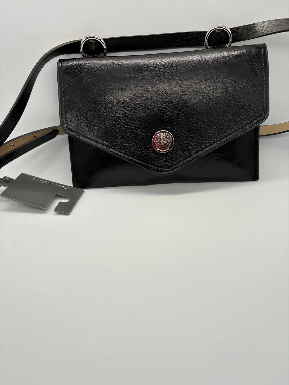 Vince Camuto Black Envelope Belt Bag Leather Waist NWT
